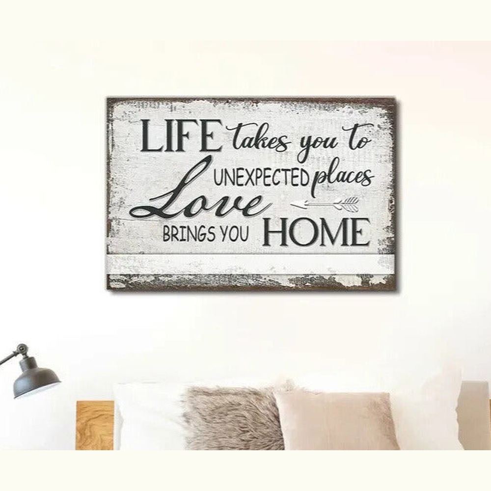 Life Takes You To Unexpected Places Framed Canvas Print 17.7" x 11.8" NEW! Home & Garden:Home Décor:Posters & Prints Style Your Walls